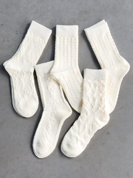 Ensemble de chaussettes peluche blanches