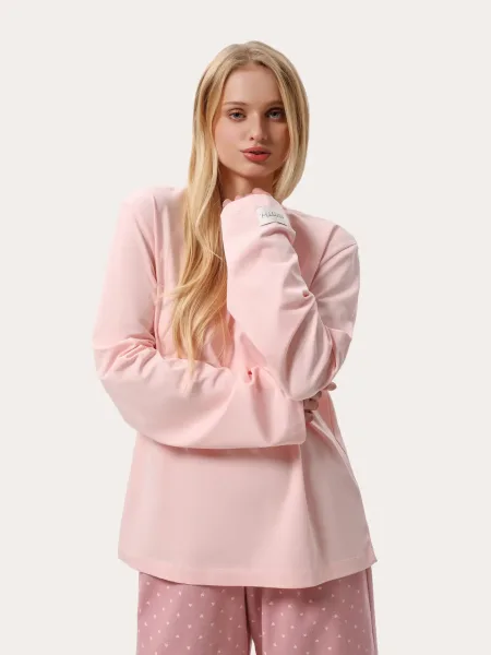 T-shirt à manches longues oversize rose