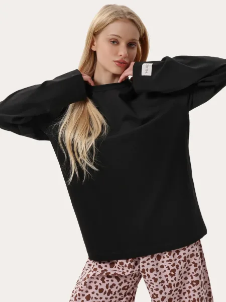 Oversized noir à manches longues