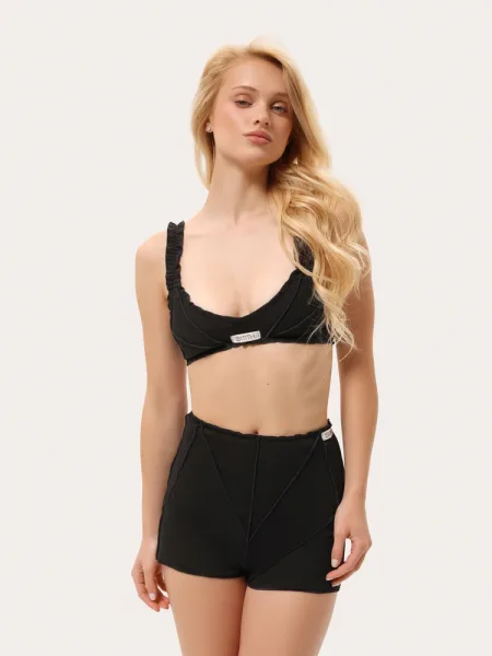 Ensemble noir en coton avec short