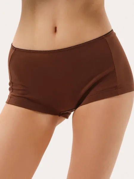 Boxers en coton chocolat