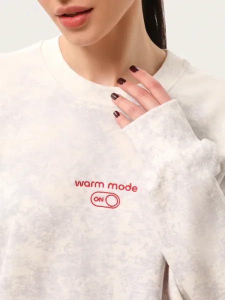 Sweat unisexe à effet thermique avec broderie « Mode chaud : activé »
