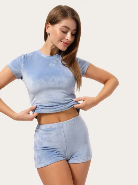 Ensemble de maison bleu en velours