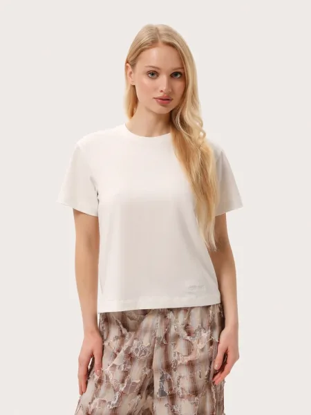 T-shirt classique couleur écru en coton