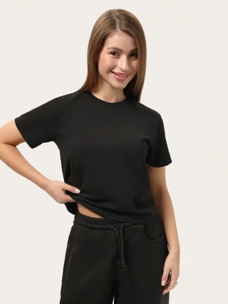 T-shirt classique noir en coton