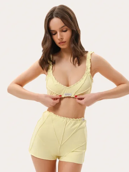 Ensemble en coton citron avec short