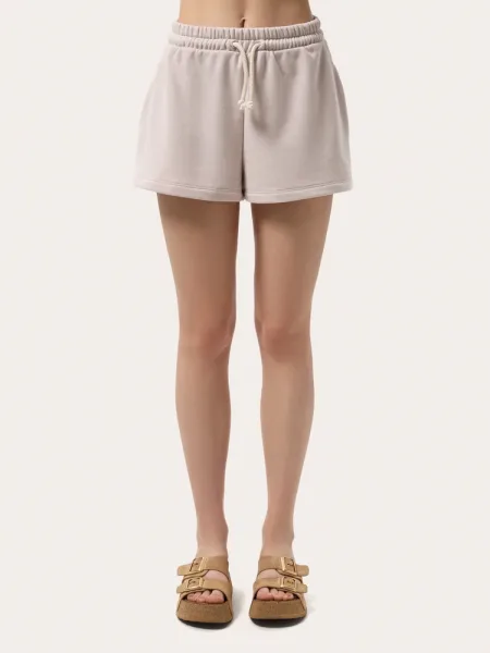 Short beige basic en molleton trois fils