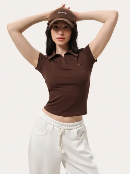 Polo ajusté chocolat