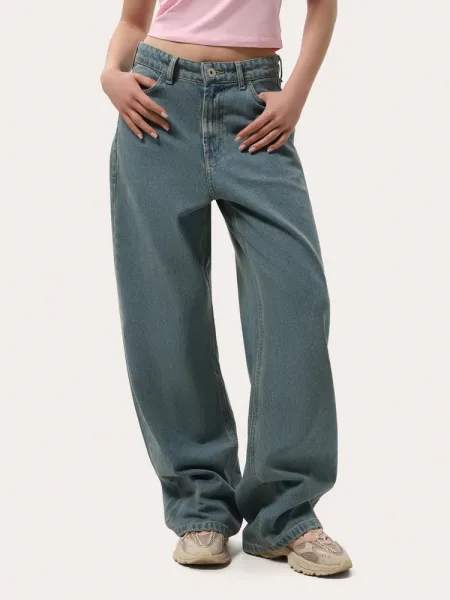 Jean femme wide leg bleu