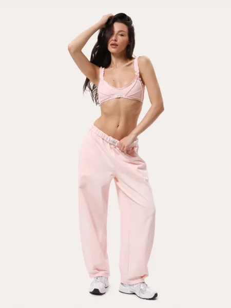 Pantalon de jogging baggy rose pour le quotidien